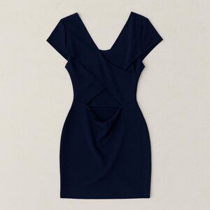 Navy Crossover Mini Dress